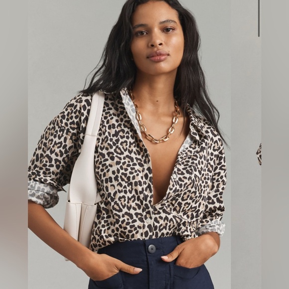 Anthropologie Maeve Leopard Print Blouse - Picture 3 of 6